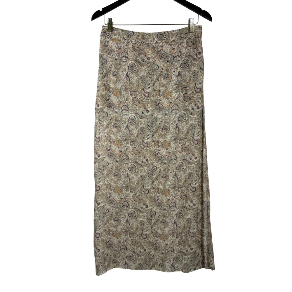Haute Hippie Skirt Size 4 NWT 100% Silk Paisley Maxi Skirt Built In Shorts